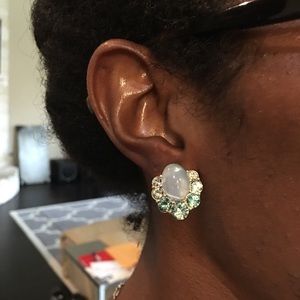 Dana Buchman Aqua Jeweled Stud Earrings